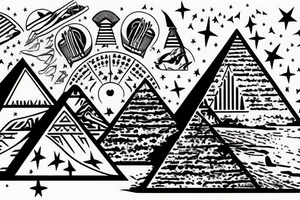 Egyptian Pyramids With Orion’s Belt On Top. The Alchemist tattoo idea