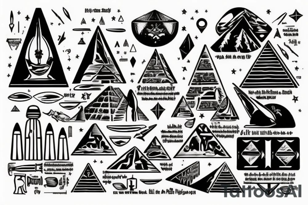 The Alchemist. Egyptian Pyramids with Orion’s Belt. Half Sleeve tattoo idea