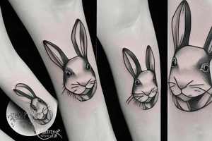 Rabbit in a bucket hat tattoo idea