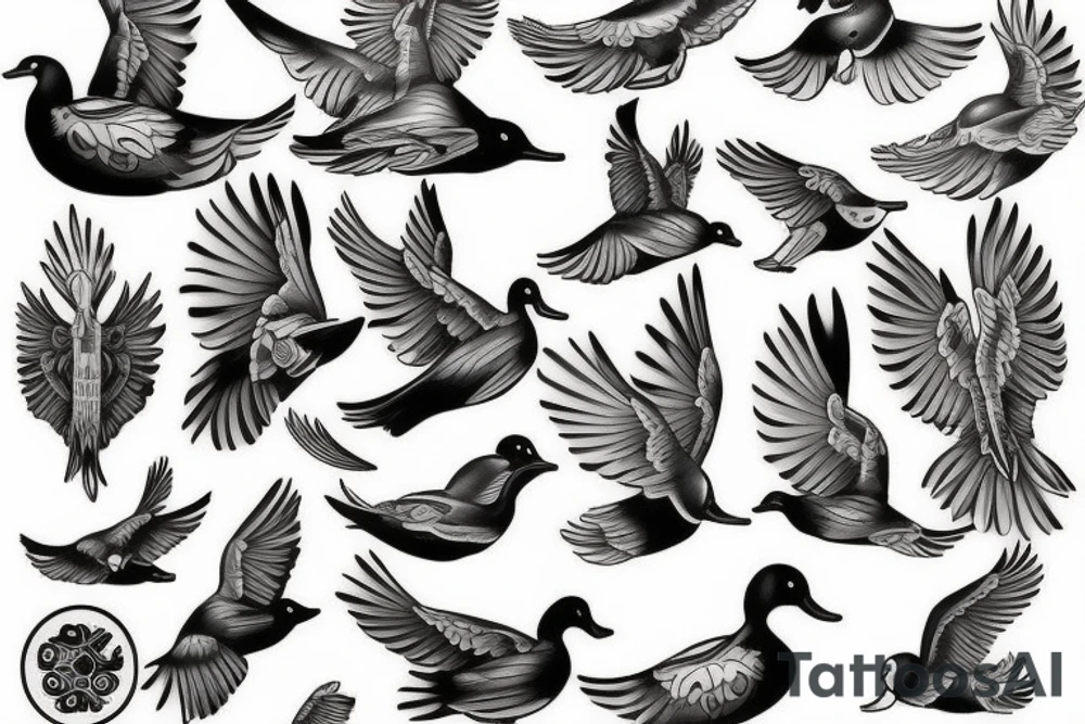 FLYING DUCK tattoo idea