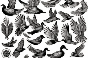 FLYING DUCK tattoo idea