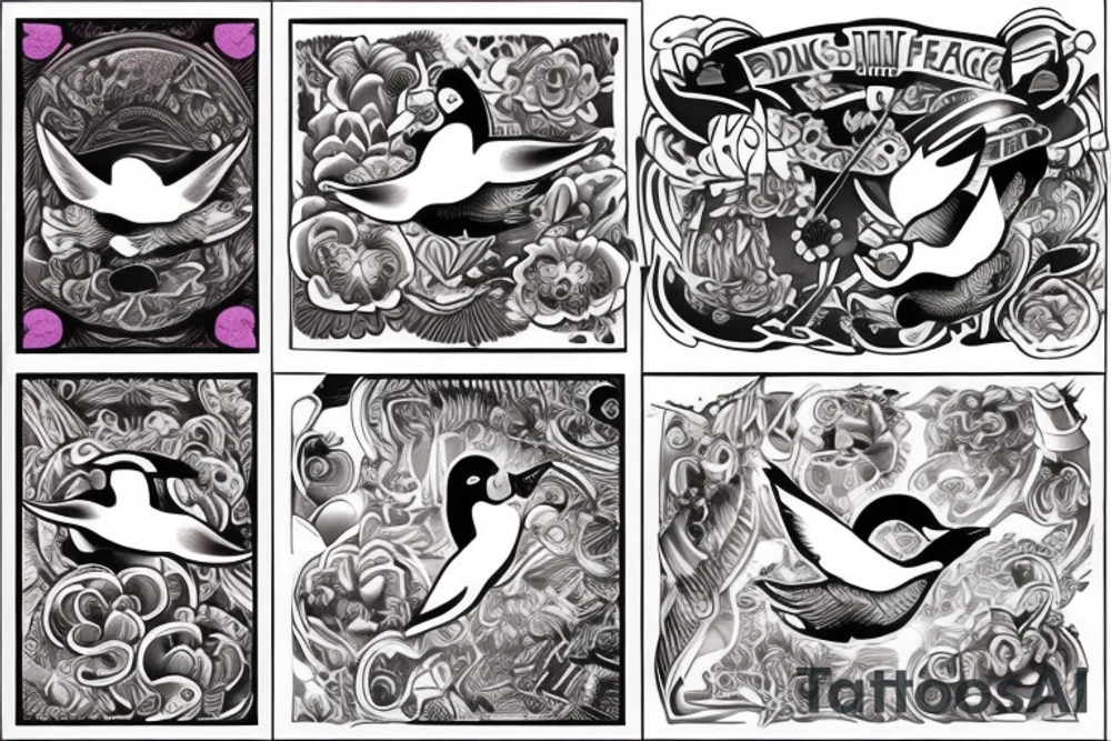 FLYING DUCK tattoo idea