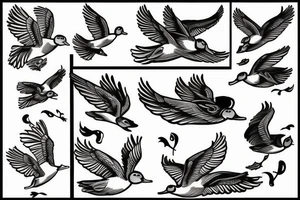 FLYING DUCK tattoo idea