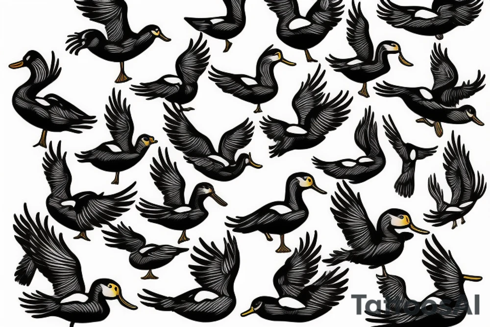 FLYING DUCK tattoo idea