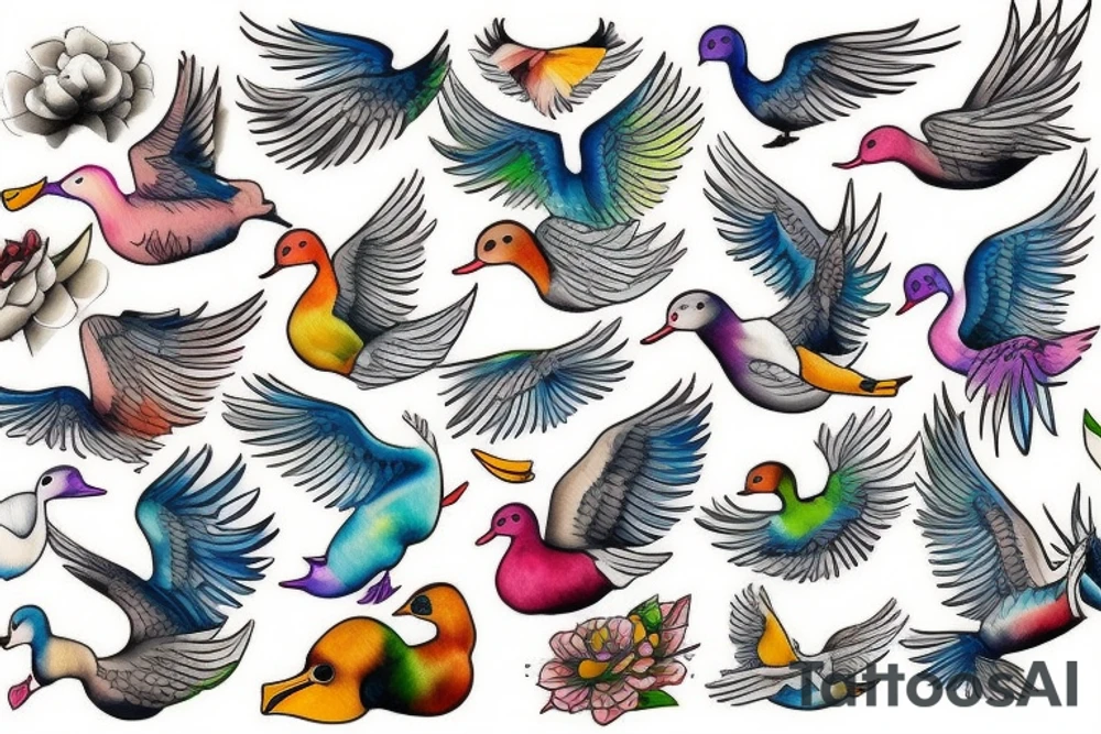 FLYING DUCK tattoo idea