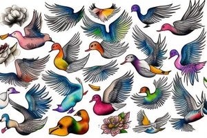FLYING DUCK tattoo idea