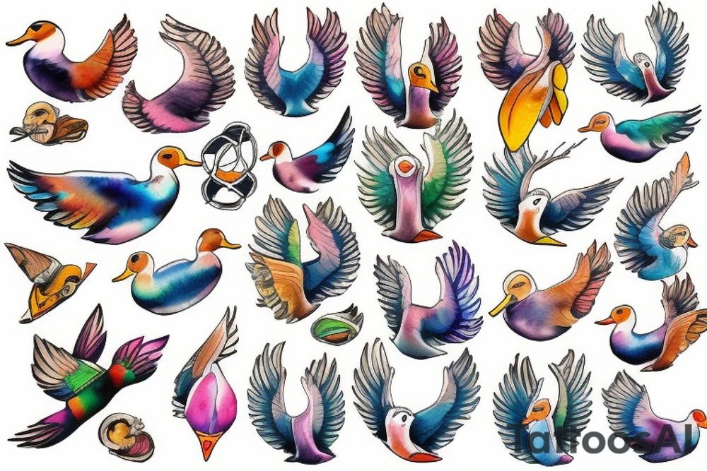 FLYING DUCK tattoo idea