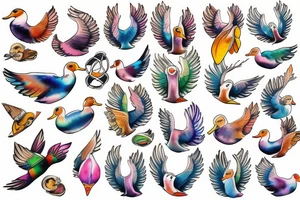 FLYING DUCK tattoo idea