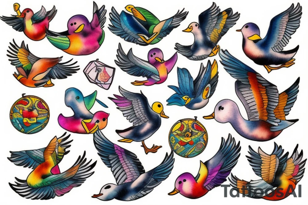 FLYING DUCK tattoo idea