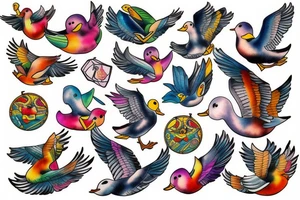 FLYING DUCK tattoo idea
