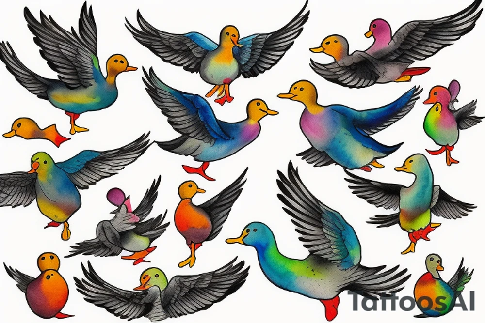 FLYING DUCK tattoo idea