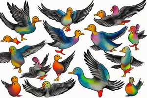 FLYING DUCK tattoo idea