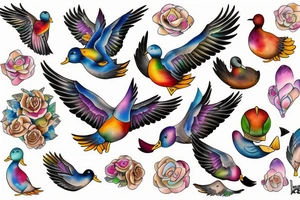 FLYING DUCK tattoo idea