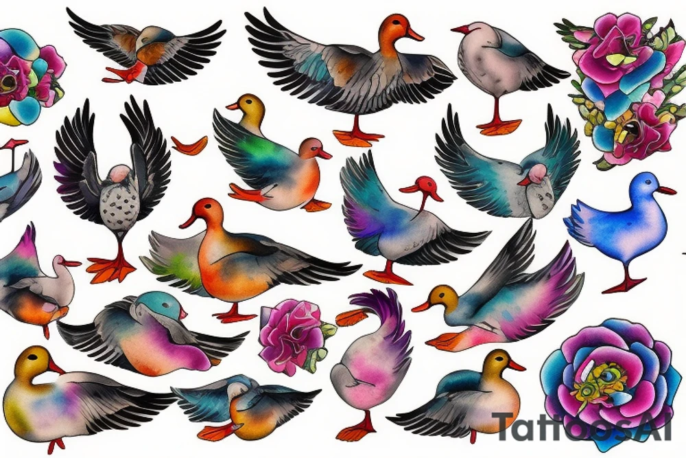 FLYING DUCK tattoo idea