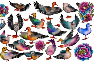 FLYING DUCK tattoo idea