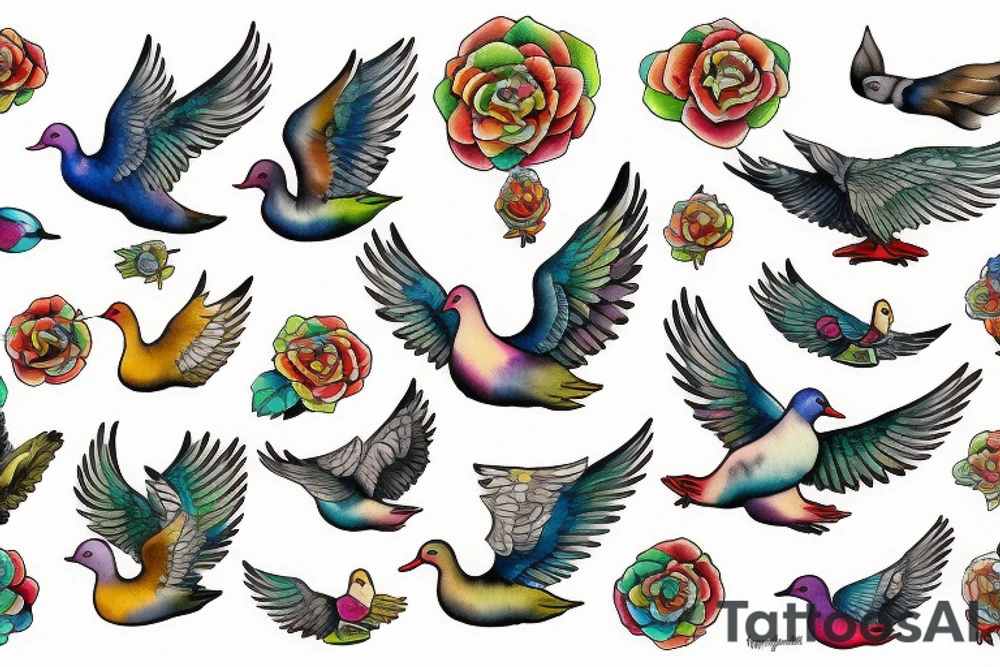 FLYING DUCK tattoo idea