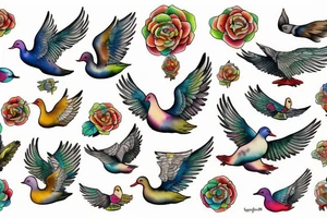 FLYING DUCK tattoo idea