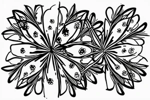 flower with 4 petals in a cross shape viewed from top tattoo idea