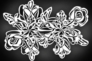 flower with 4 petals in a cross shape viewed from top tattoo idea