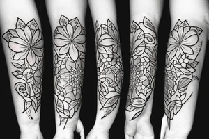 single flower with 4 petals in a cross shape tattoo idea