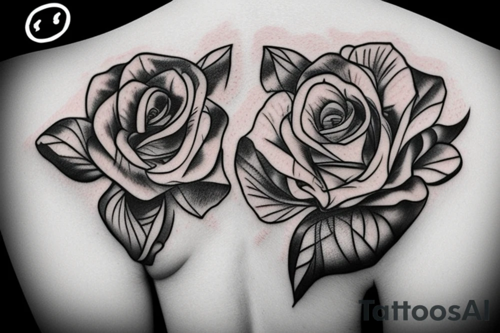 single flower with 4 petals in a cross shape tattoo idea