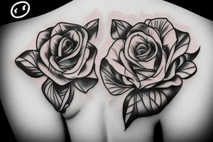 single flower with 4 petals in a cross shape tattoo idea