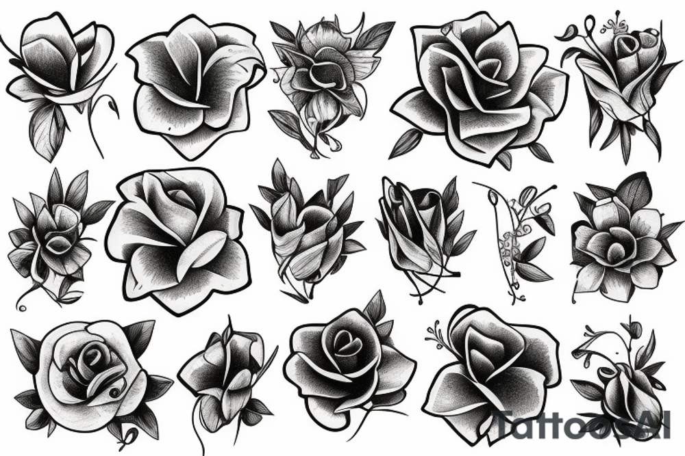4 petal flower tattoo idea