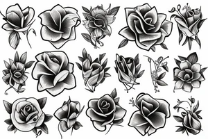 4 petal flower tattoo idea
