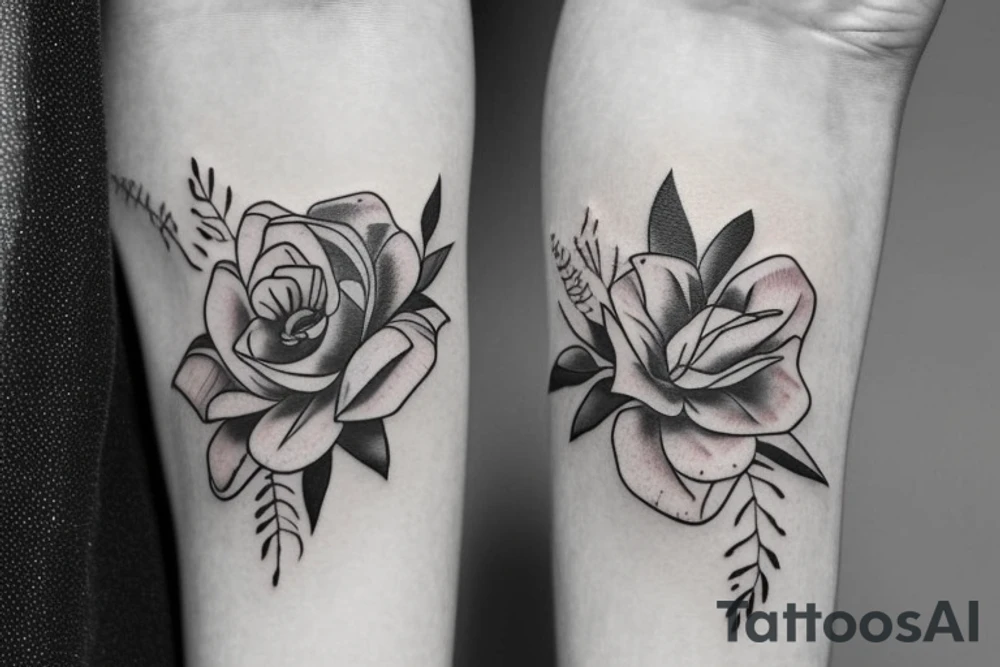 4 petal flower tattoo idea
