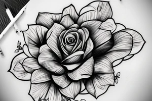 Giant Four petal flower tattoo idea