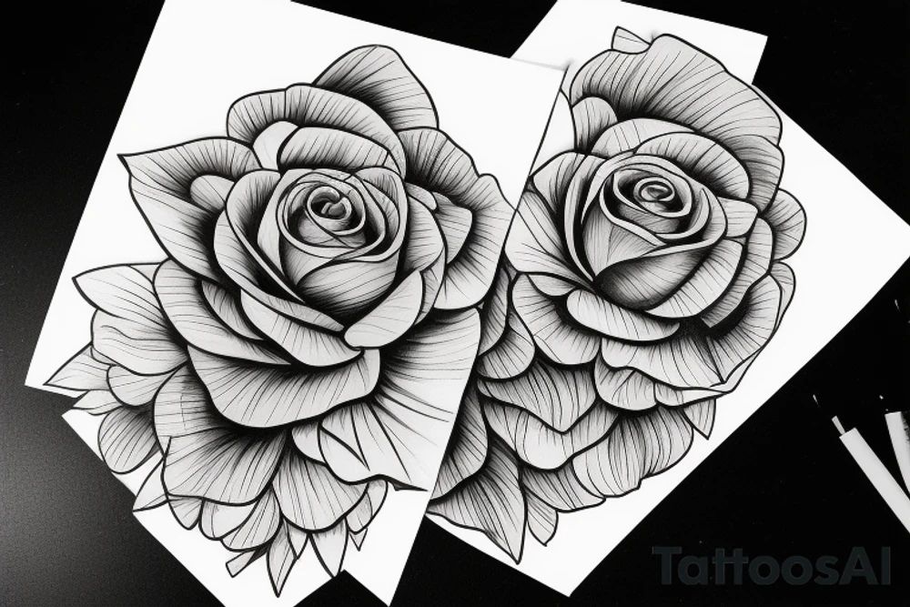 Giant Four petal flower tattoo idea
