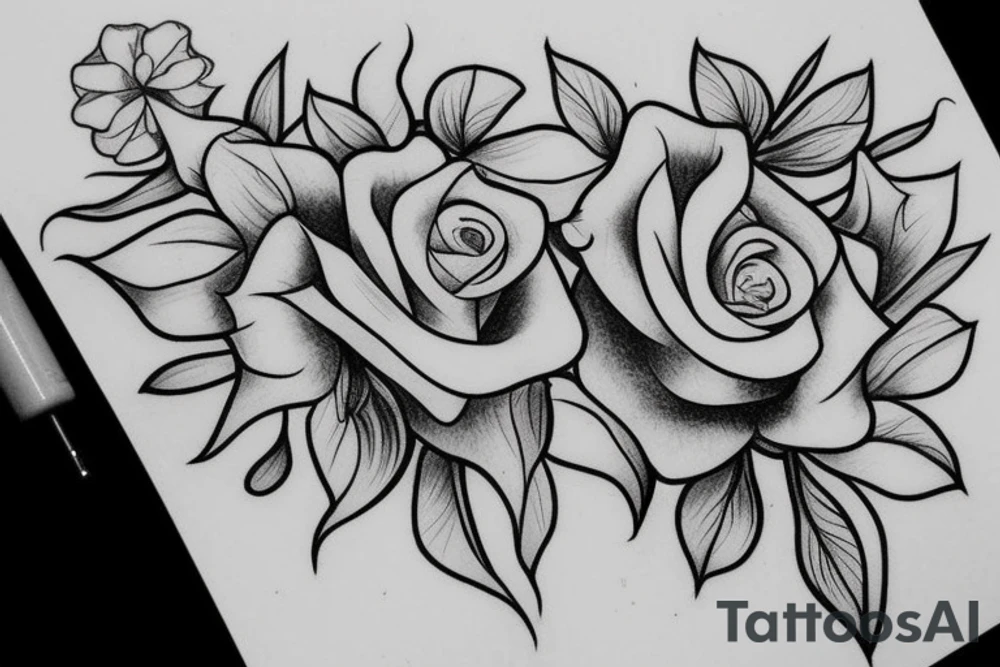 4 tips flower without any other petal tattoo idea