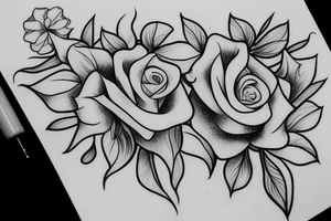 4 tips flower without any other petal tattoo idea