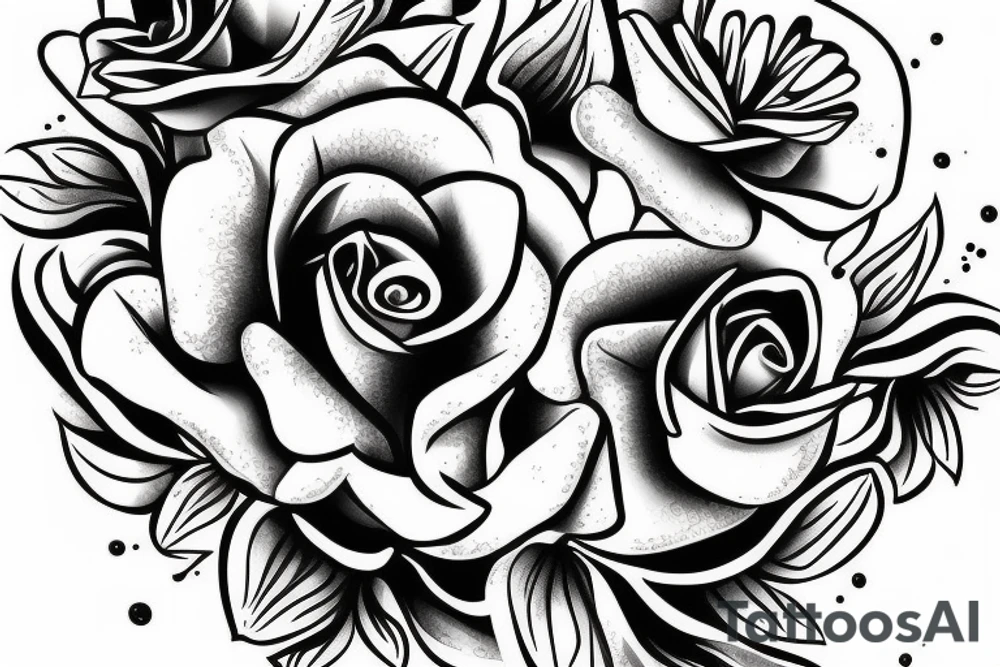 4 tips flower without any other petal tattoo idea
