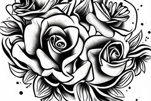 4 tips flower without any other petal tattoo idea