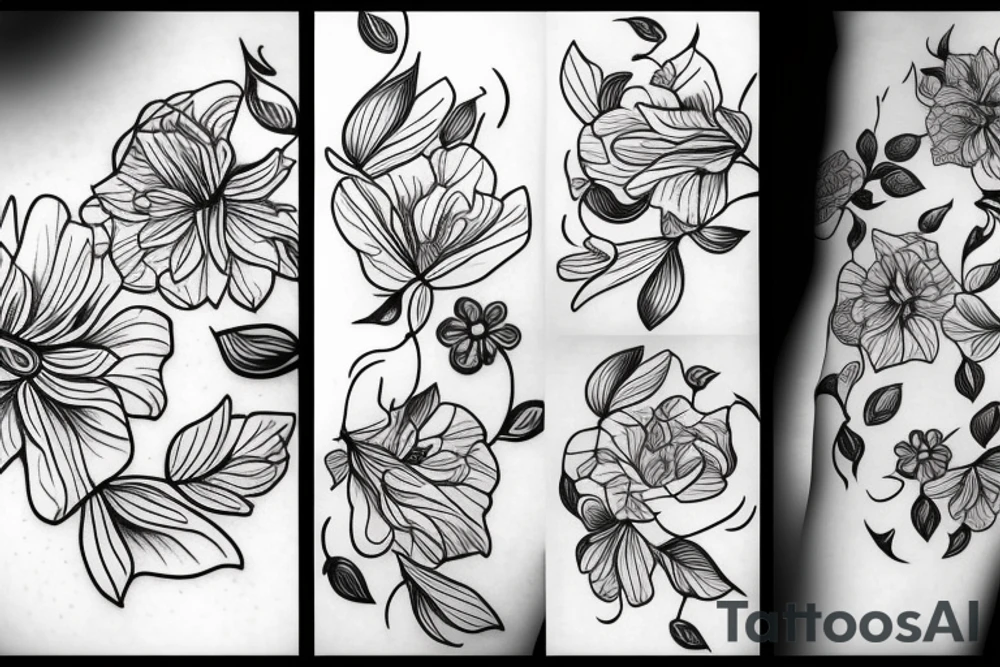 4 tips flower without any other petal tattoo idea