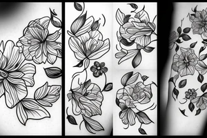 4 tips flower without any other petal tattoo idea