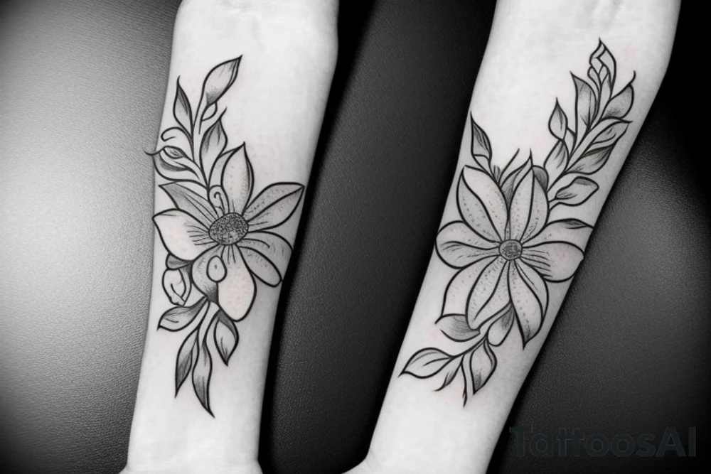 4 tips flower without any other petal tattoo idea