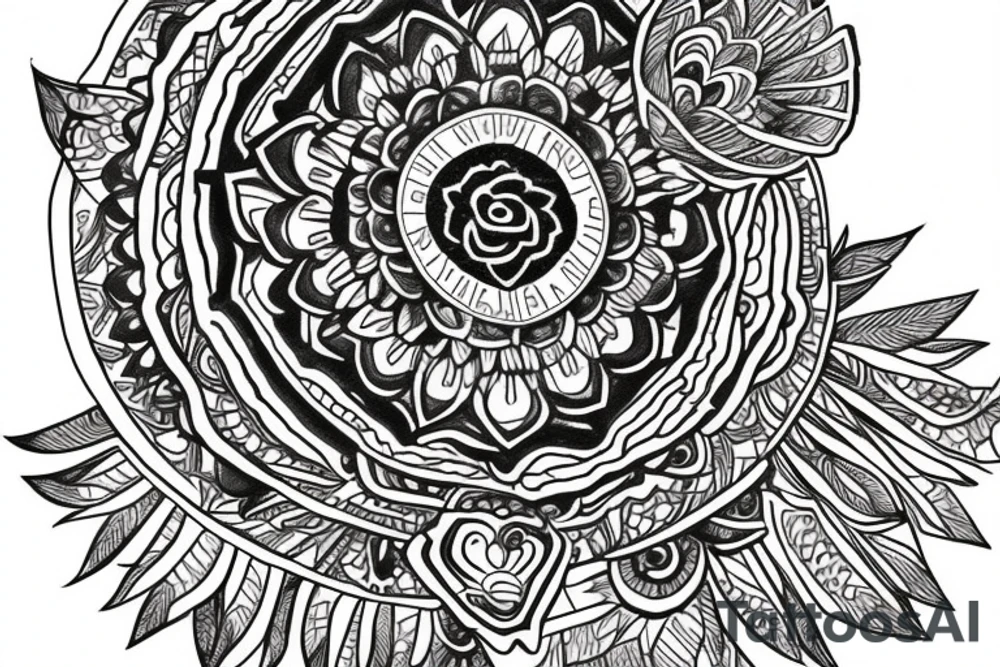 Owl on a mandala tattoo idea