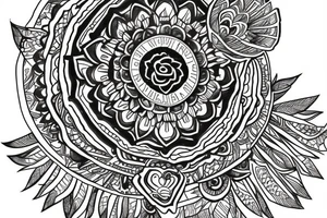 Owl on a mandala tattoo idea