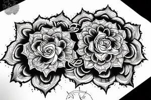 Rose a simple mandalas tattoo idea