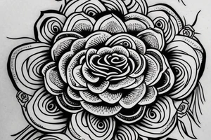 Rose a simple mandalas tattoo idea