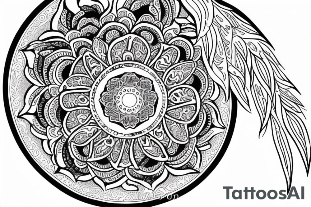 Rose a simple mandalas tattoo idea