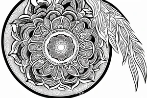 Rose a simple mandalas tattoo idea