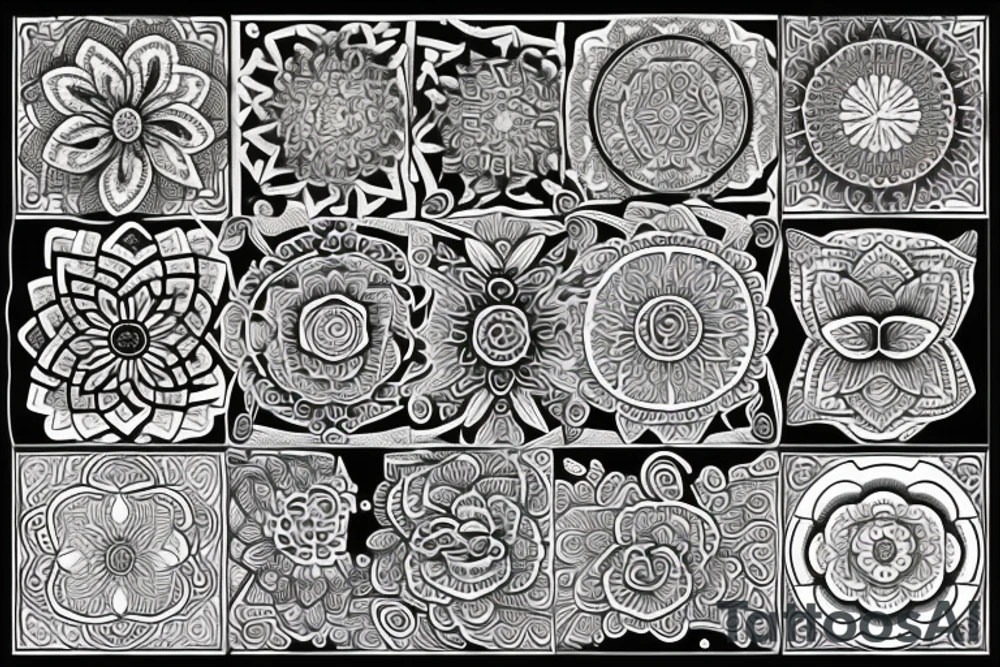 Rose a simple mandalas tattoo idea