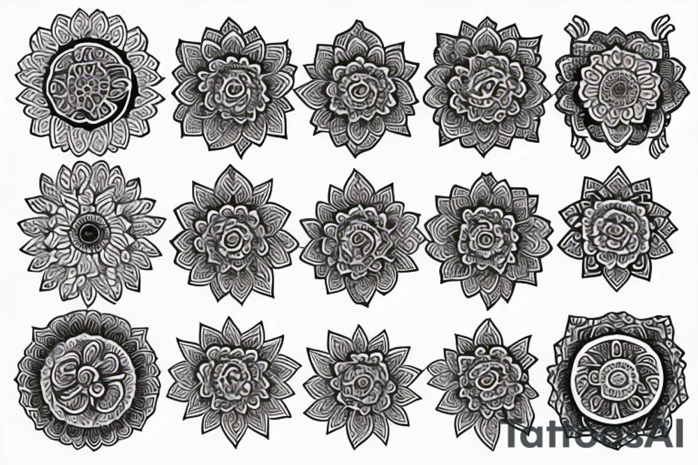Rose a simple mandalas tattoo idea