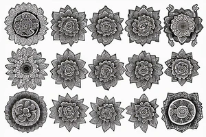 Rose a simple mandalas tattoo idea