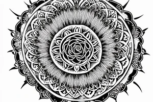Rose a simple mandalas tattoo idea
