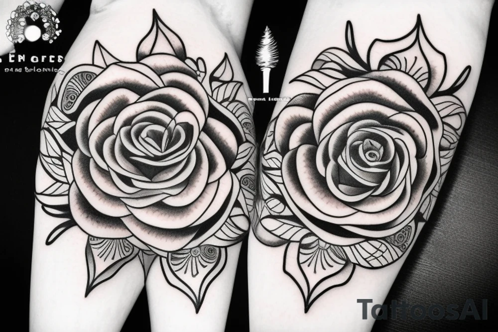 Rose a simple mandalas tattoo idea