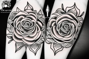 Rose a simple mandalas tattoo idea